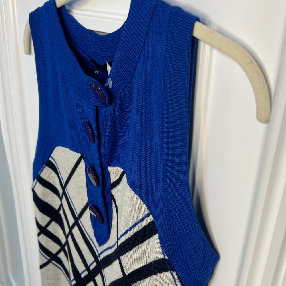 Anthropologie Sleeveless Blue Sculpted Mini Dress Women’s Size Small - Picture 7 of 9